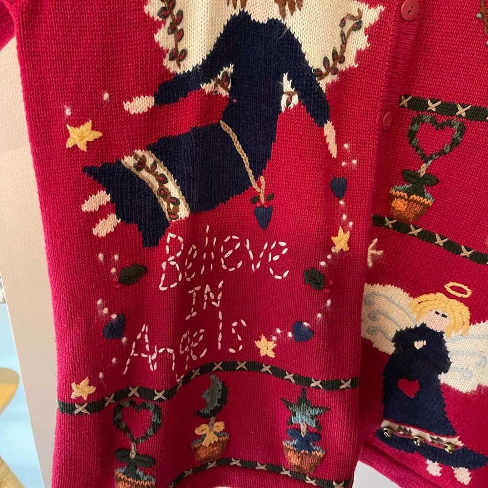 Women’s “Believe in Angels” Quacker Factory Sweater Size 1X Excellent Condition - Picture 6 of 8